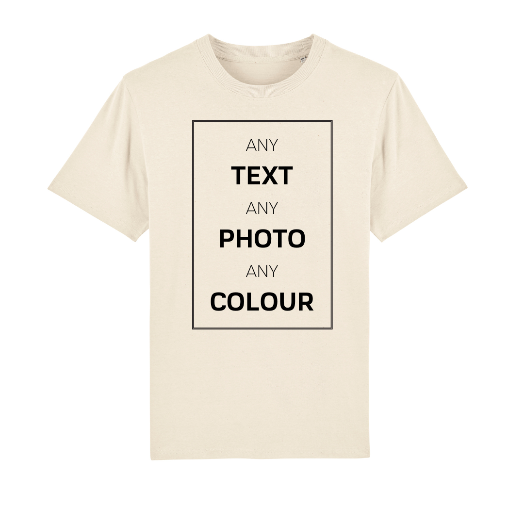 Personalised Custom Print T-Shirt -  Add Your Text, Photo,or Logo