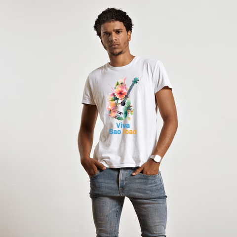 Sao João Floral Guitar Tshirt