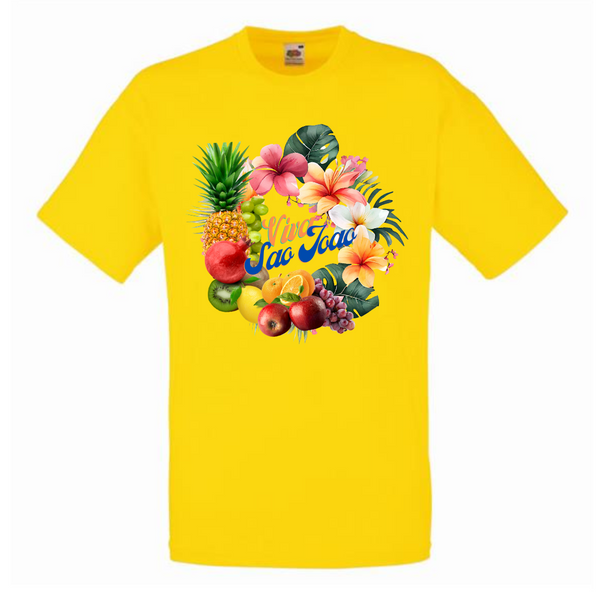 Sao João Tropical Fruits and Flowers T-Shirt for Kids and Adults