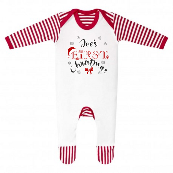 First Christmas Personalised Baby grow