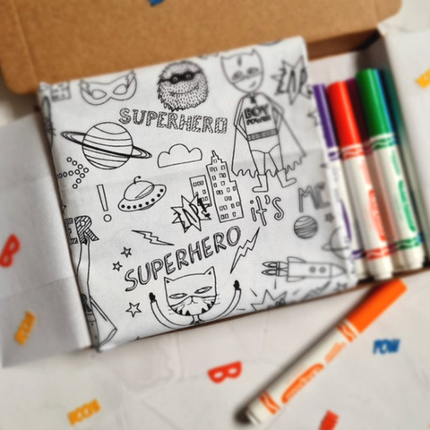 Kids Superhero Colouring Tablecloth