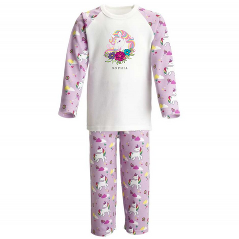 Personalised Unicorn Birthday Pyjamas