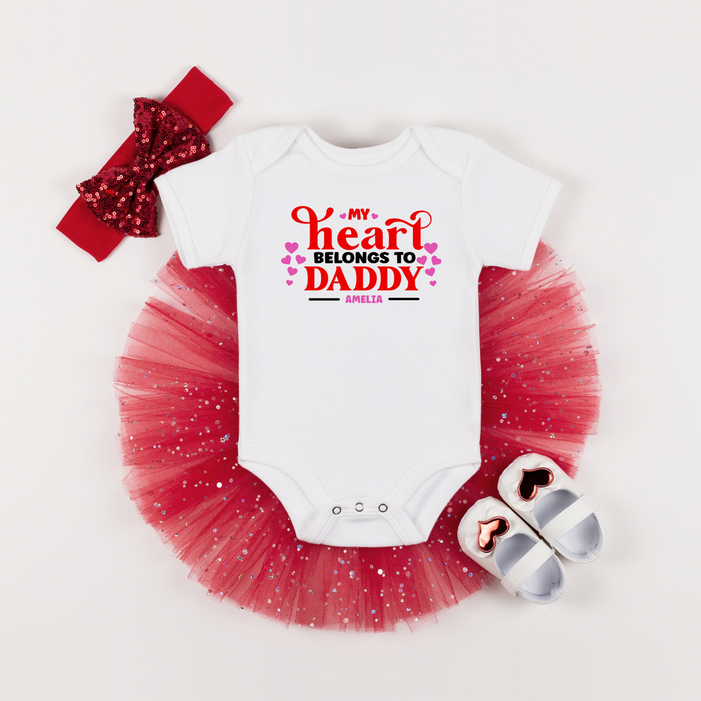 My Heart Belongs To Daddy Girl Baby Grow – The Dandies Clothing