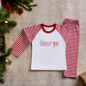 Red/white Striped Candy Cane Pyjama Set