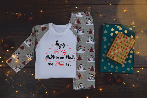 Nice list Snowman Christmas Pyjamas