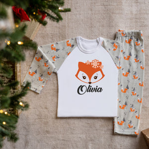 Winter Fox Kids Personalised Christmas PJs