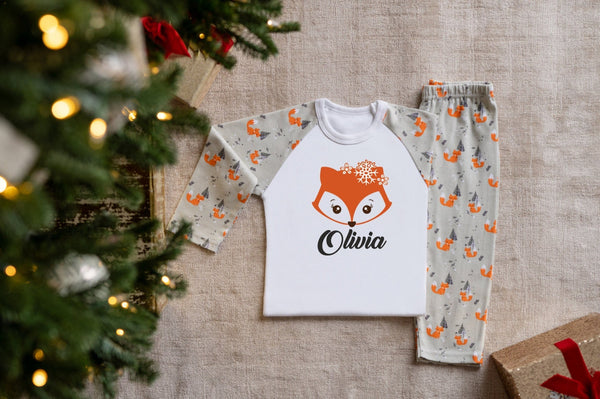 Winter Fox Kids Personalised Christmas PJs